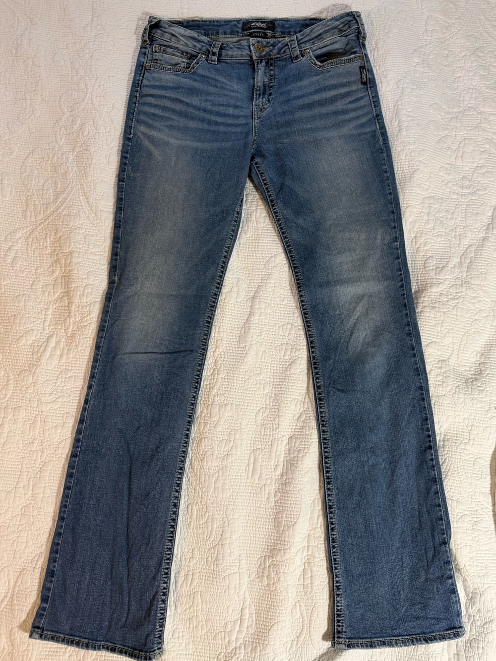 Silver Avery Slim Bootcut Jeans - extra long inseam